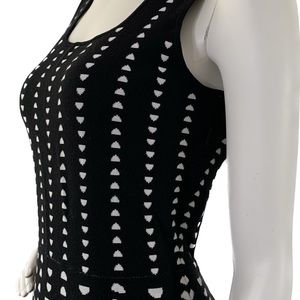 Ann Taylor Black and White Stretchy A Line Sleeveless Dress Sz XS Geo Print